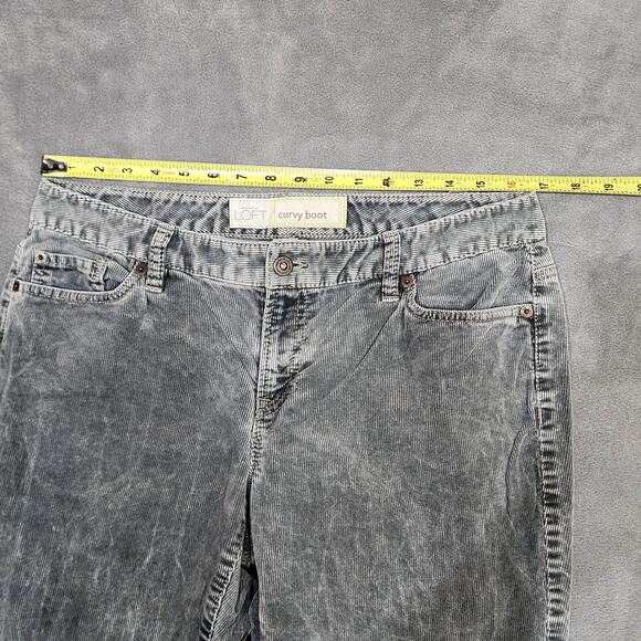 Ann Taylor Loft Curvy Bootcut Corduroy Pants Gray Size 10 Stretchy Casual - Picture 9 of 11